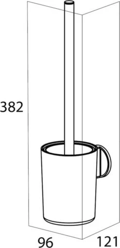 Tiger Tune - Toiletborstel Met Houder - RVS Geborsteld / Zwart -Badkamerartikelen Winkel 583x1200