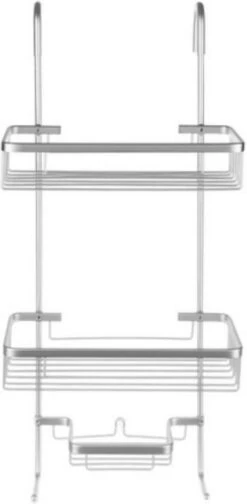 Recalma Doucherek 3 Laags - Monteren Zonder Boren - Zilver - Zuignap - Ook Voor Grote Flessen - Opbergrek Douche - 3 Etages -Badkamerartikelen Winkel 588x1200