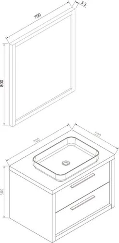 Badplaats Badkamermeubel Set Indiana 70 Cm - Hout Look - Badmeubel Met Spiegel -Badkamerartikelen Winkel 590x1200 1
