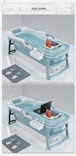 Foresta Opvouwbaar Bad Voor Volwassenen - 150cm - Bath Bucket - Blauw -Badkamerartikelen Winkel 590x1200