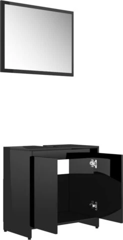 Furniture Limited - 4-delige Badkamermeubelset Bewerkt Hout Hoogglans Zwart -Badkamerartikelen Winkel 616x1200 1