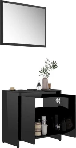 Furniture Limited - 4-delige Badkamermeubelset Bewerkt Hout Hoogglans Zwart -Badkamerartikelen Winkel 622x1200 1