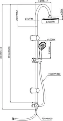 SCHÜTTE Jamaica Fresh Douchesysteem - Regendouche - 102 Cm Stang - Chroom 28 SCHÜTTE Jamaica Fresh Douchesysteem - Regendouche - 102 Cm Stang - Chroom -Badkamerartikelen Winkel 625x1200