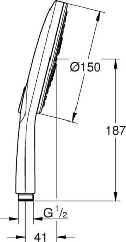 GROHE Rainshower Smartactive 150 Douchekop - Ø 15 Cm - EcoJoy® - 3 Straalsoorten - 26590000 -Badkamerartikelen Winkel 628x1200 3