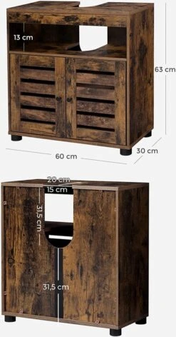 Soof&Tess Badkamerkast - Wastafelmeubel - Wastafel Onderkast - 60 X 30 X 63 - Bruin 7 Soof&Tess Badkamerkast - Wastafelmeubel - Wastafel Onderkast - 60 X 30 X 63 - Bruin -Badkamerartikelen Winkel 628x1200 4
