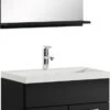 Badplaats Badkamermeubel Montreal Set 02 60 Cm X 35 Cm - Zwart Hoogglans - Badmeubel Met Spiegel