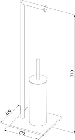 Sealskin Tube - Toiletbutler - Toiletrolhouder - Toiletborstel Met Houder - Vrijstaand - Zwart -Badkamerartikelen Winkel 643x1200