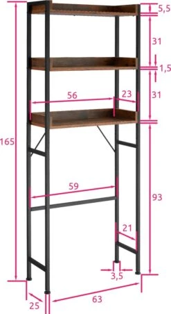 Tectake - Badkamerrek Seattle - Industrial Dark - 404435 -Badkamerartikelen Winkel 656x1200 2