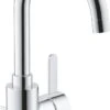 GROHE Eurosmart Cosmopolitan Wastafelkraan - Hoge C-uitloop - Met Trekwaste - Chroom - 32830001