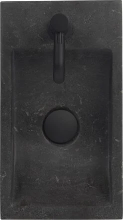 Merkloos Saqu Eurotrend Fonteinkraan - Hoog Model - Toiletkraan - Koudwaterkraan - Mat Zwart -Badkamerartikelen Winkel 673x1200 3