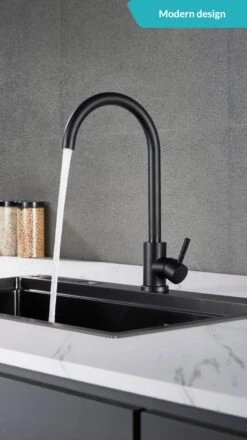 Keuken Kraan - Kraan Wastafelkraan - Kraan Zwart - Badkamerkraan - Inclusief Aansluitmateriaal -Badkamerartikelen Winkel 674x1200 5