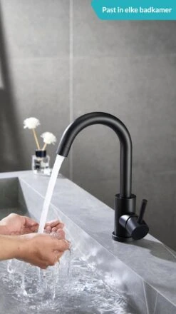 Wastafelkraan Zwart - Keukenkraan - Kraan - Badkamerkraan -Badkamerartikelen Winkel 674x1200 7