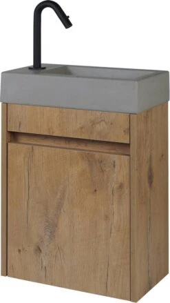 Saqu Tube - Fonteinkraan - Wastafelkraan Voor Het Toilet - Koudwaterkraan - Mat Zwart - C-uitloop -Badkamerartikelen Winkel 675x1200