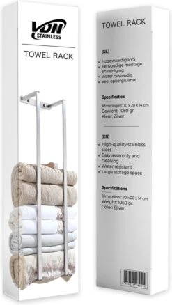 VDN Stainless Handdoekrek - Handdoekrek Badkamer - RVS - Handdoekenrek - Handdoekhouder -Badkamerartikelen Winkel 676x1200