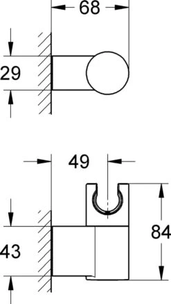 GROHE Rainshower Wandhouder - Verstelbaar - Chroom - 27055000 -Badkamerartikelen Winkel 678x1200