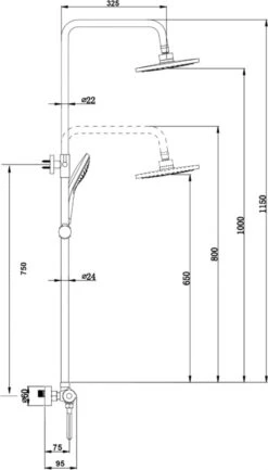 Wesseling & Bos Doucheset - Regendouche Mat Goud Geborsteld - Doucheset Met Thermostaatkraan - Atlanta -Badkamerartikelen Winkel 685x1200 3