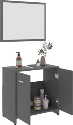 Decoways - Badkamermeubelset Spaanplaat Grijs -Badkamerartikelen Winkel 704x1200 2