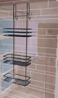 Ball Design Zwart Doucherek-3 Laags Hangend-Zonder Boren-Zwart -Badkamerartikelen Winkel 712x1200