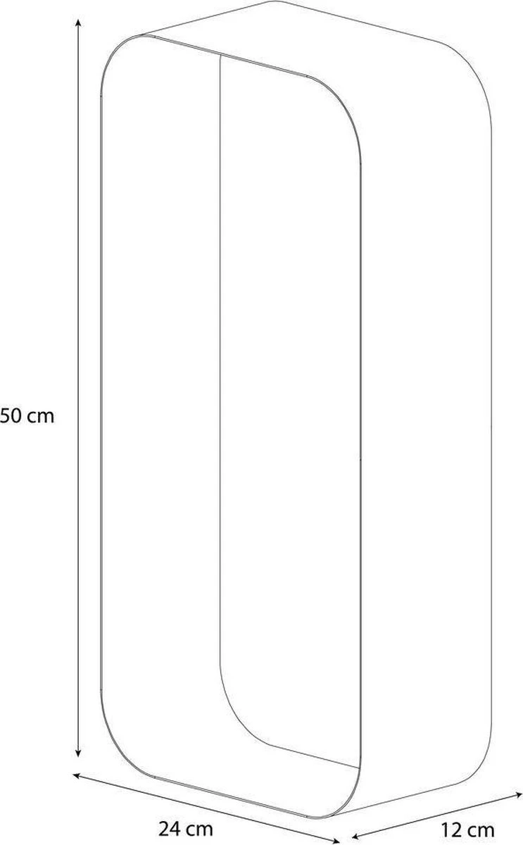 Sealskin Brix - Wandkubus Wandelement Wandrek - 12x50x24 Cm - Metaal - Zwart 12 Sealskin Brix - Wandkubus Wandelement Wandrek - 12x50x24 Cm - Metaal - Zwart - Afbeelding 12