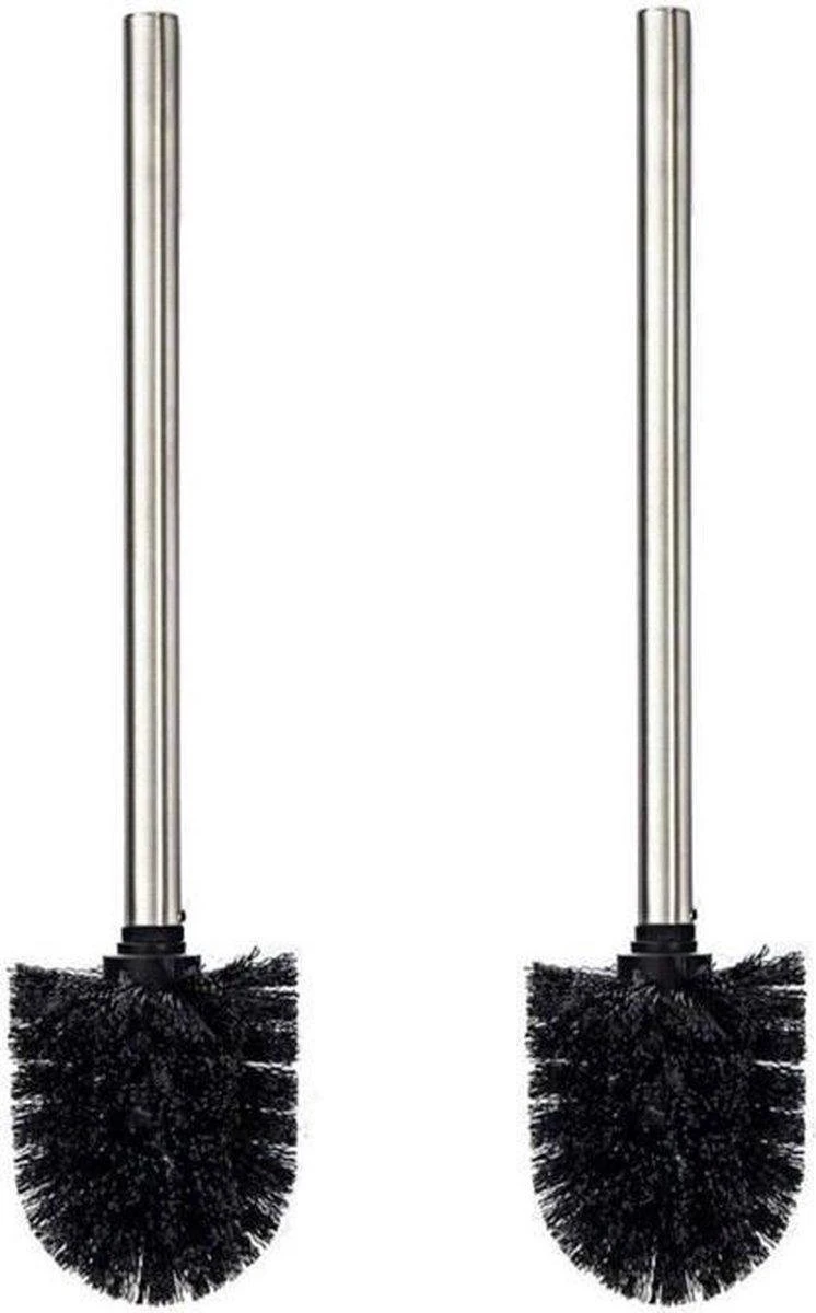 Merkloos Universele Toilet Borstel Zwart Met Handgreep RVS - Wc Borstel - Toiletborstel - Set Van 2 1 Merkloos Universele Toilet Borstel Zwart Met Handgreep RVS - Wc Borstel - Toiletborstel - Set Van 2