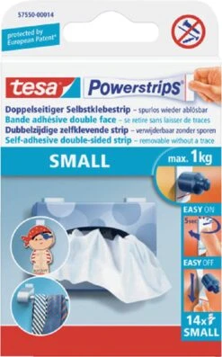 Tesa Powerstrips Dubbelzijdige Kleefstrips Small - 14 Stuks -Badkamerartikelen Winkel 747x1200