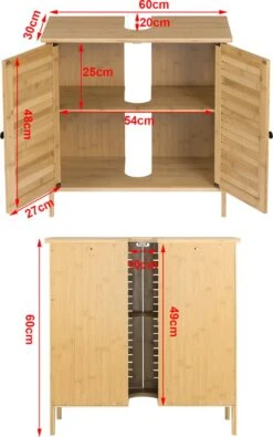 Merkloos Badkamerkast - Ondermeubel Wastafel - Handdoeken Kast - Opbergruimte - Opbergkast Badkamer - Wastafel Onderkast - Hout - Bamboe -Badkamerartikelen Winkel 750x1200 3