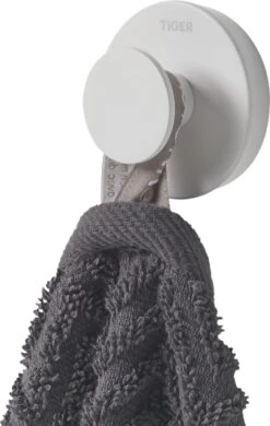 Tiger Urban - Handdoekhaak Groot (1x) - ø 5 Cm - Inclusief 2 Decorringen - Wit -Badkamerartikelen Winkel 760x1200