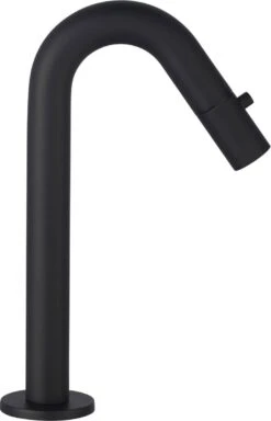 Saqu Tube - Fonteinkraan - Wastafelkraan Voor Het Toilet - Koudwaterkraan - Mat Zwart - C-uitloop