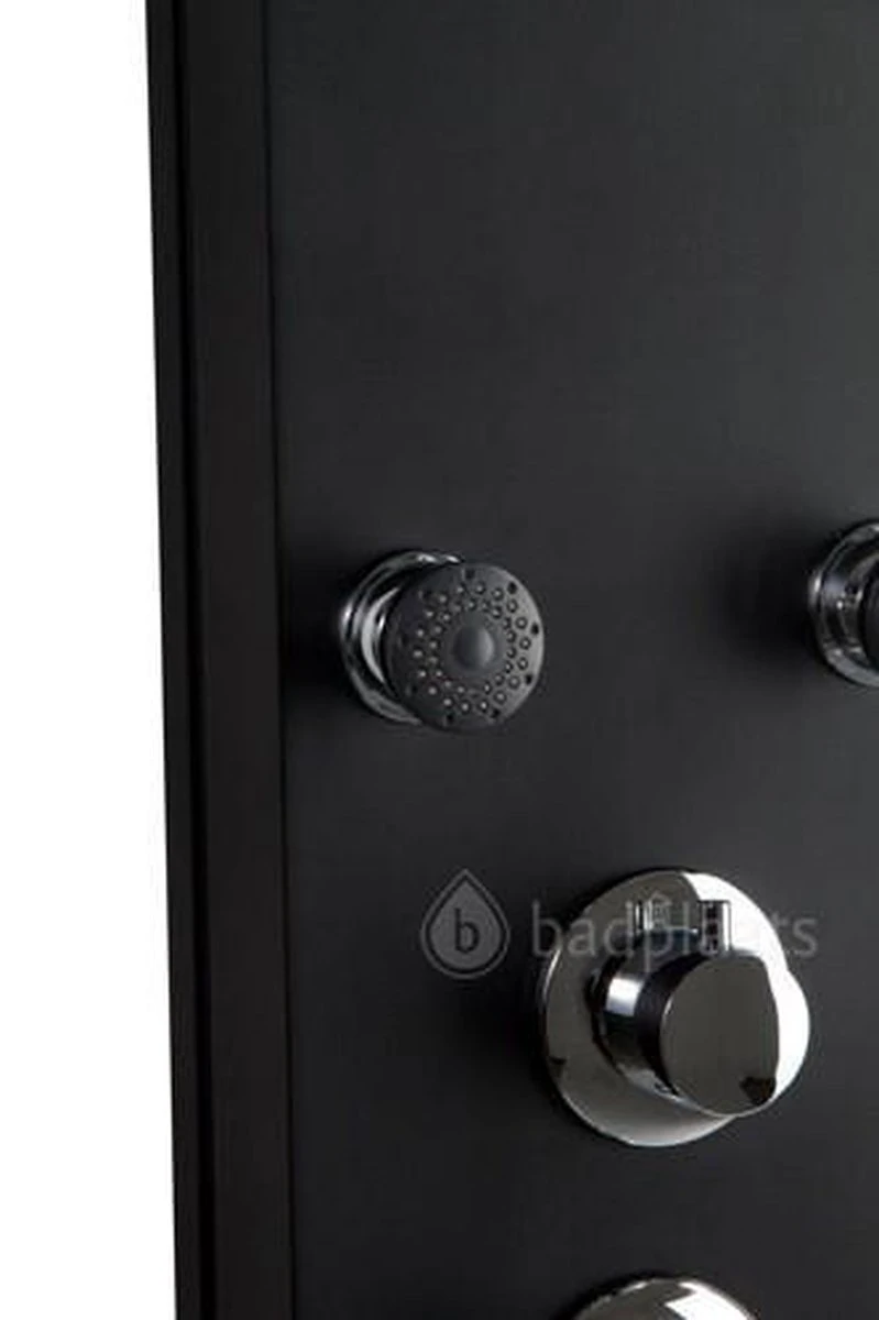 Badplaats Douchepaneel Valencia - Zwart - Regendouche Met Mengkraan En Douchekop 3 Badplaats Douchepaneel Valencia - Zwart - Regendouche Met Mengkraan En Douchekop - Afbeelding 3