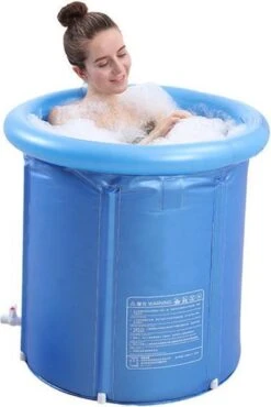 OpblaasbaarDirect | Opblaasbaar Bad - 1 Persoons Balkonbad - IJsbad / Tub Met Afvoerslang En Opblaasbare Rand - Met Comfortable Zitting - 75x80cm - Ijschallenge -Badkamerartikelen Winkel 802x1200 2