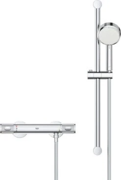 GROHE Grohtherm-1000 Performance Renovatieset - Met Thermostaatkraan, Koppelingen, Glijstang En Hoofddouche - CoolTouch - Chroom -Badkamerartikelen Winkel 808x1200 2