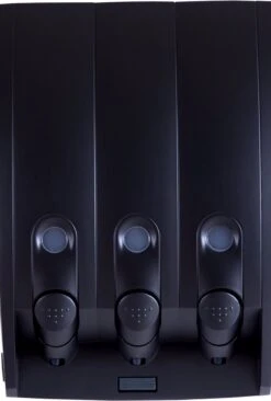 Aquathof, Zeepdispenser, Mat Zwart, 3 Kamer, 3 Reservoirs, 3x350ml, Hangend, Wandmontage -Badkamerartikelen Winkel 810x1200