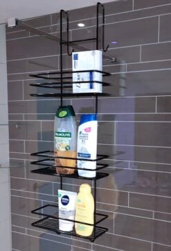 Ball Design Zwart Doucherek-3 Laags Hangend-Zonder Boren-Zwart -Badkamerartikelen Winkel 821x1200