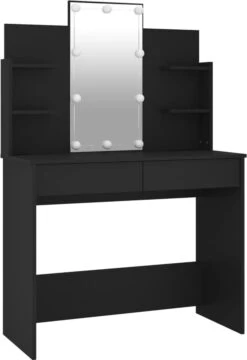 VidaXL Kaptafel Met LED-verlichting 96x40x142 Cm Zwart -Badkamerartikelen Winkel 823x1200 1