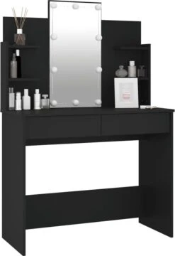 VidaXL Kaptafel Met LED-verlichting 96x40x142 Cm Zwart -Badkamerartikelen Winkel 823x1200 2