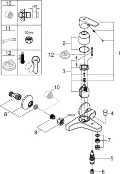 GROHE QuickFix Start Flow Badkraan - Met Omstel En Koppelingen - Chroom - 23772000 -Badkamerartikelen Winkel 833x1200
