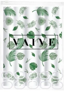 VAIVE Douchegordijn Groen 180x200 - Anti Schimmel - Douchegordijnen - Ringen -Badkamerartikelen Winkel 848x1200 1