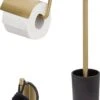 Tiger Tune Toiletaccessoires 3st. Incl. WC/Toilet Borstel, Rolhouder & Handdoekhaak - Messing/Zwart
