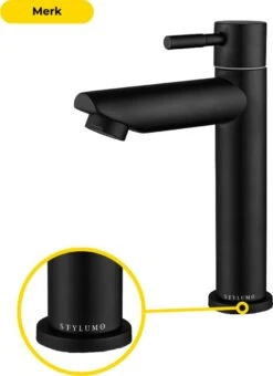 Stylumo Zwarte Toiletkraan – Fonteinkraan Zwart – Koudwaterkraan – WC Kraan – Badkamermeubel Kraan Alleen Koud Water -Badkamerartikelen Winkel 871x1200 1
