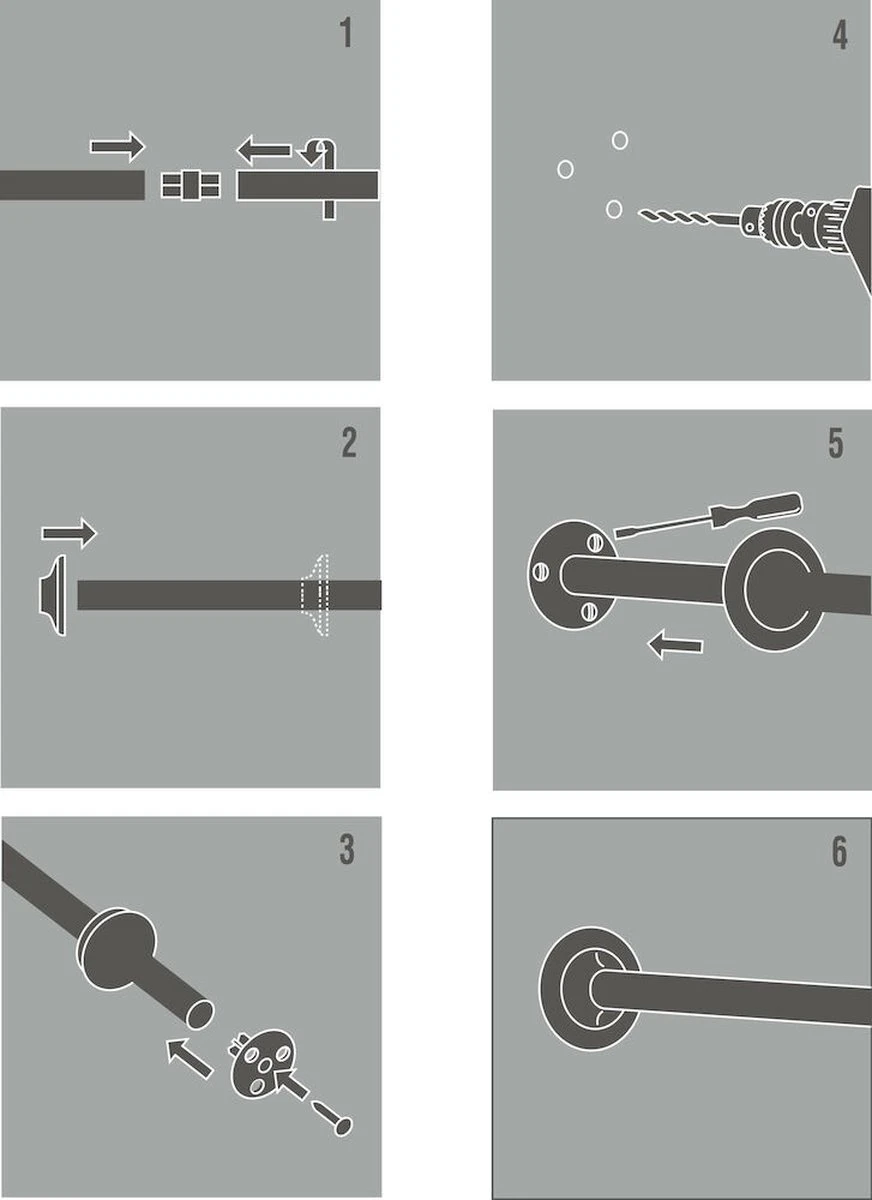 Sealskin Rondalux Douchegordijnstangset Wit 3 Sealskin Rondalux Douchegordijnstangset Wit - Afbeelding 3