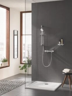 GROHE Grohtherm-1000 Performance Renovatieset - Met Thermostaatkraan, Koppelingen, Glijstang En Hoofddouche - CoolTouch - Chroom -Badkamerartikelen Winkel 899x1200 34