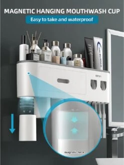 LuxeBass Tandenborstel Organizer | Tandenborstelhouder | Automatisch Tandpasta Dispenser | Met Lade En Opbergvak Voor Badkamer - LB544 -Badkamerartikelen Winkel 900x1200 13