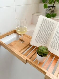 Bamboe Badplank Uitschuifbaar - 70 Tot 105 Cm - Met Boekenhouder -Badkamerartikelen Winkel 900x1200 4