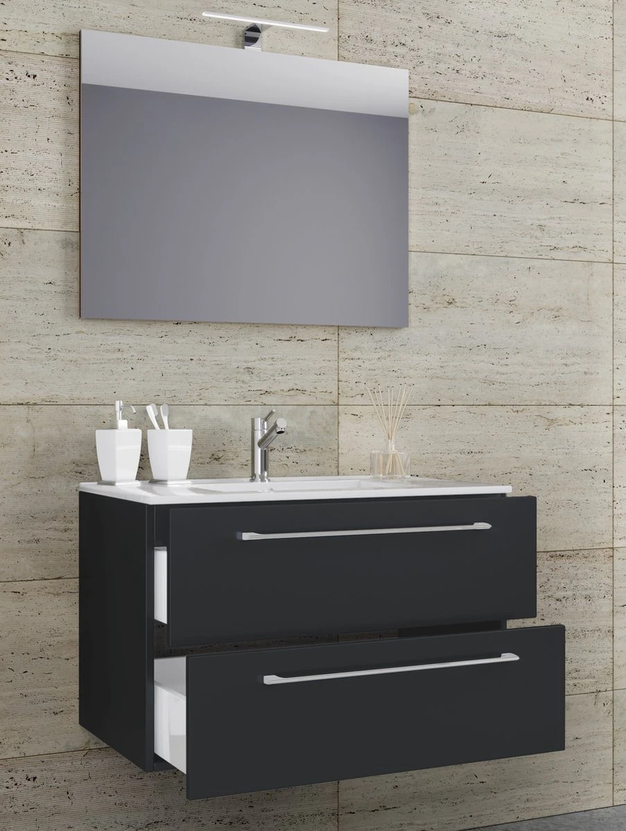 VCM 3-Delige Wastafel Badkamermeubelset Wastafel Badinos Lade Spiegel 3-Delige Wastafel Badkamermeubelset Wastafel Badinos Lade Spiegel 2 VCM 3-Delige Wastafel Badkamermeubelset Wastafel Badinos Lade Spiegel 3-Delige Wastafel Badkamermeubelset Wastafel Badinos Lade Spiegel - Afbeelding 2