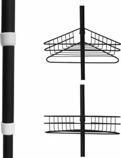 SensaHome Telescopisch Douche Rek Met 4 Lagen - Verstelbaar Bad / Douche Hoekrek Opbergrek - Uitschuifbaar Van 145-250 Cm - Zwart -Badkamerartikelen Winkel 918x1200 2