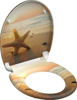 SCHÜTTE WC-Bril 82373 SEA STAR - Duroplast - Soft Close - Afklikbaar - RVS-Scharnieren - Decor - 3-zijdige Print -Badkamerartikelen Winkel 926x1200