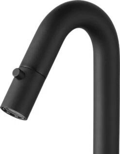 Saqu Tube - Fonteinkraan - Wastafelkraan Voor Het Toilet - Koudwaterkraan - Mat Zwart - C-uitloop -Badkamerartikelen Winkel 937x1200