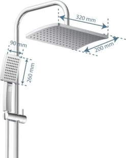 SCHÜTTE Mallorca Douchesysteem - Regendouche - 95 Cm Stang - Wandhouder In Hoogte Verstelbaar - Chroom -Badkamerartikelen Winkel 956x1200 1
