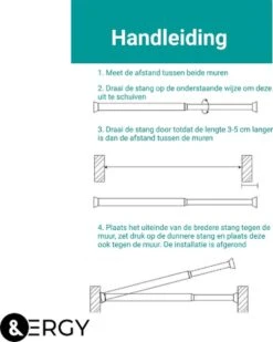 Douchestang Uitschuifbaar 70 - 110 Cm | Douchegordijn Stang | Zwart | Kledingroede Verstelbaar | Ophangsysteem | Kledingstang -Badkamerartikelen Winkel 960x1200 8