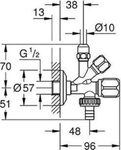 Grohe Hoekstopkraan - 1/2x3/8 Kunststof Greep 1st -Badkamerartikelen Winkel 964x1200